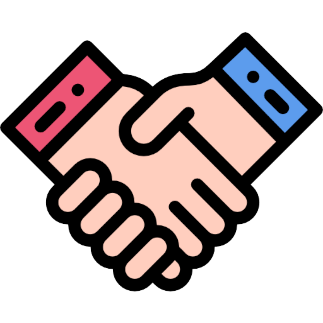 Partnership icon of two hands shacking